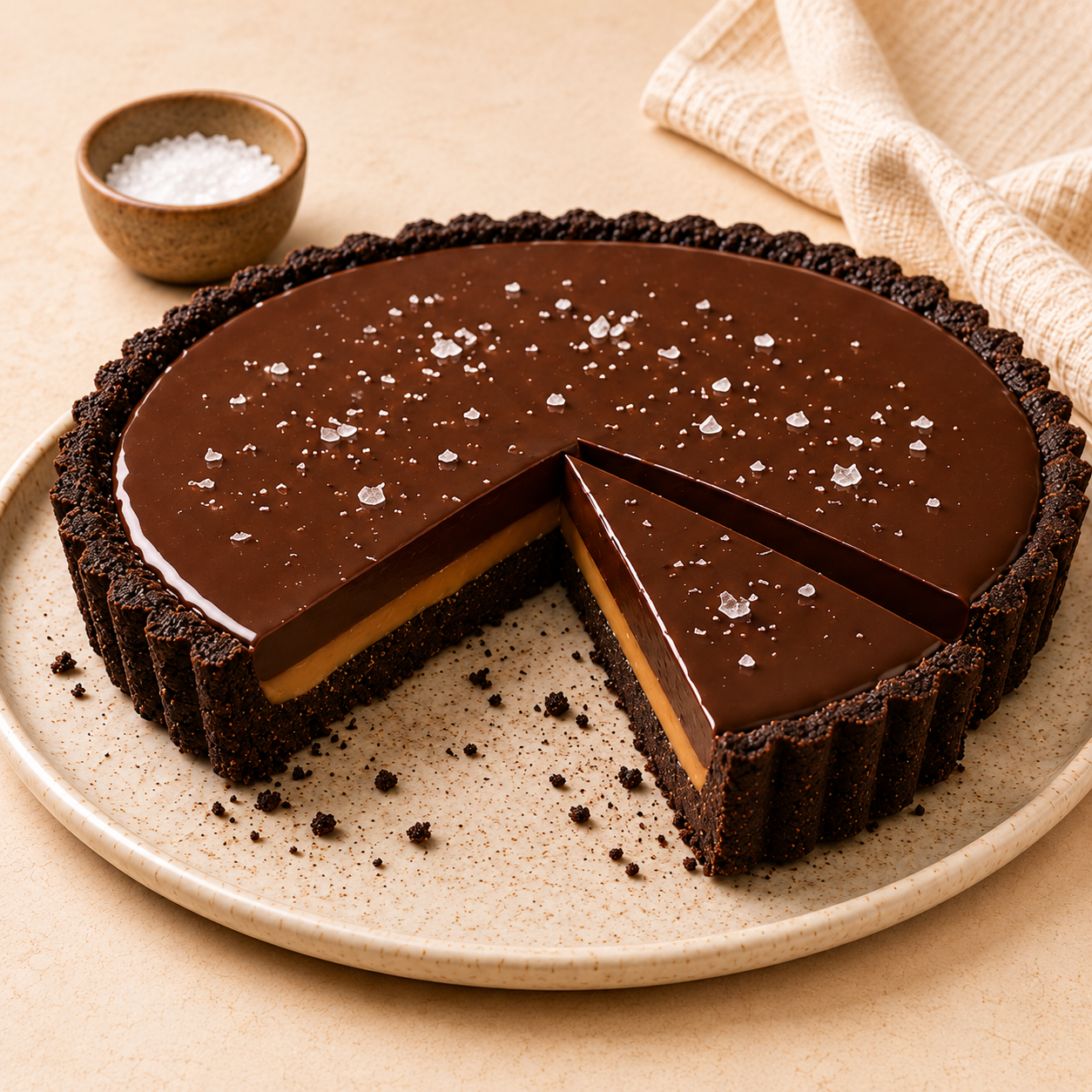 Salted Dark Chocolate Tart