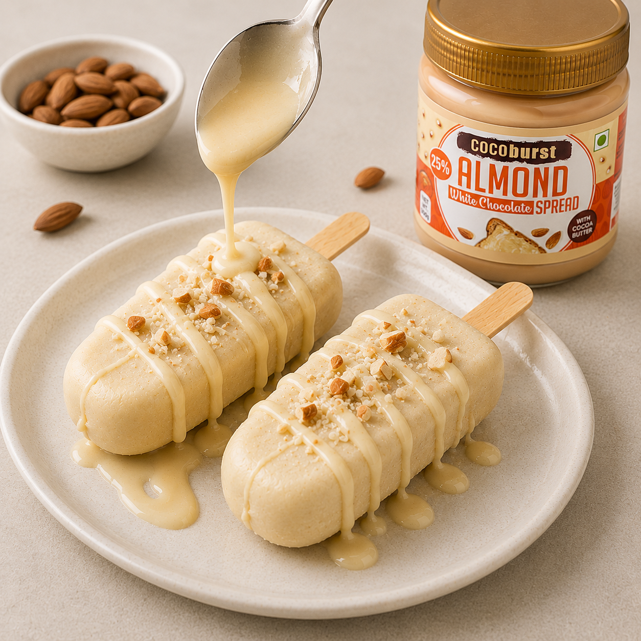 WHITE CHOCOLATE ALMOND POPSICLE