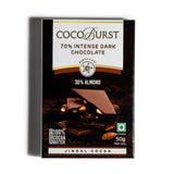70% Intense Dark Chocolate || 30% Roasted Almonds