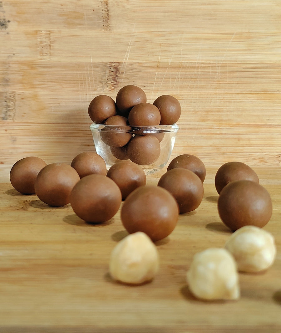 Hazel Nutties - Whole Roasted Hazelnuts In Mocha Chocolate