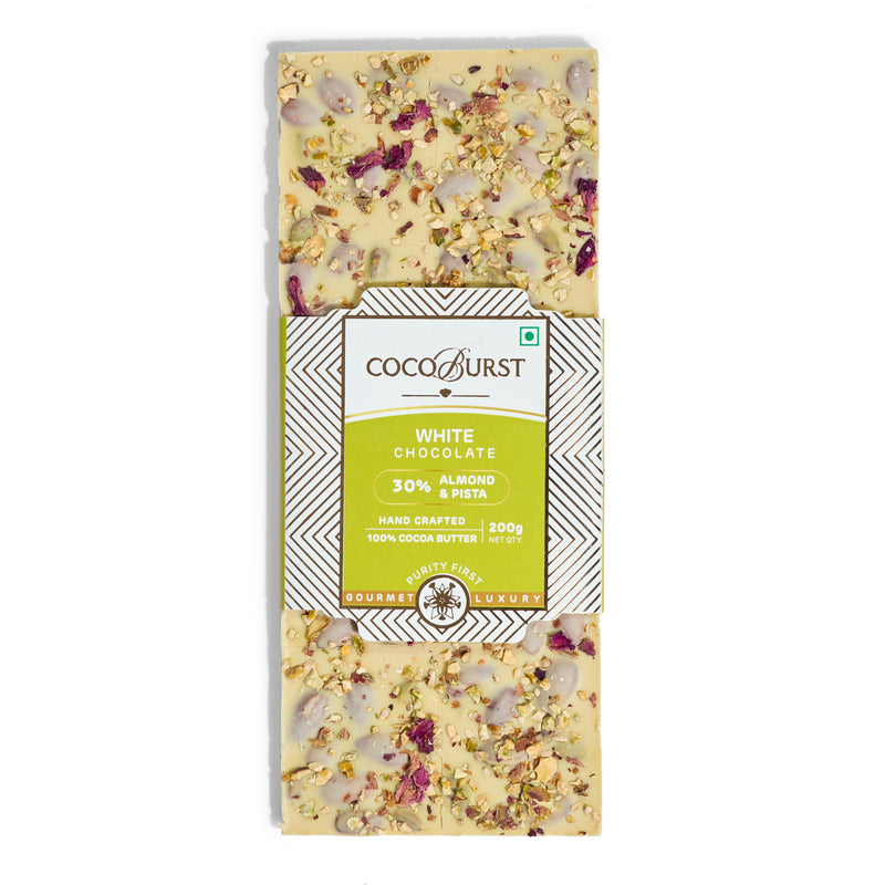 White Chocolate  || 30% Almond & Pista