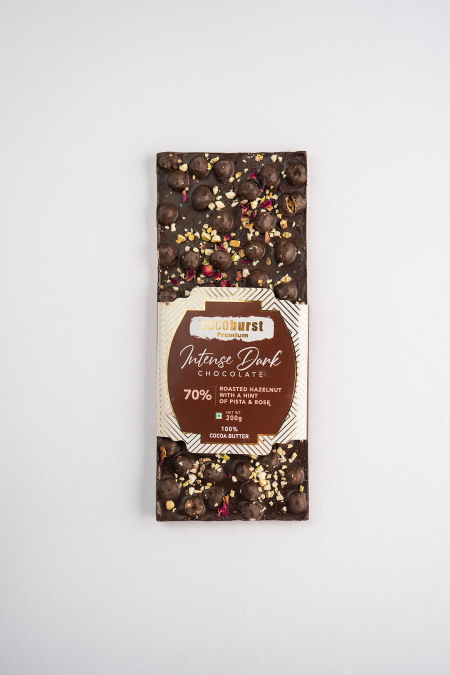 70% Intense Dark Chocolate 30% Hazelnut & Pista - 100g/200g