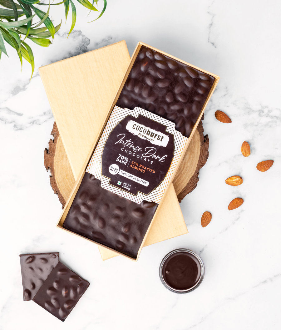 70% Intense Dark Chocolate 30% Almonds - 100g/200g