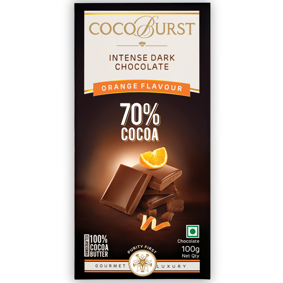 70% Intense Dark Chocolate Orange Flavour - 100g/200g