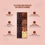70% Intense Dark Chocolate || 30% Roasted Almonds