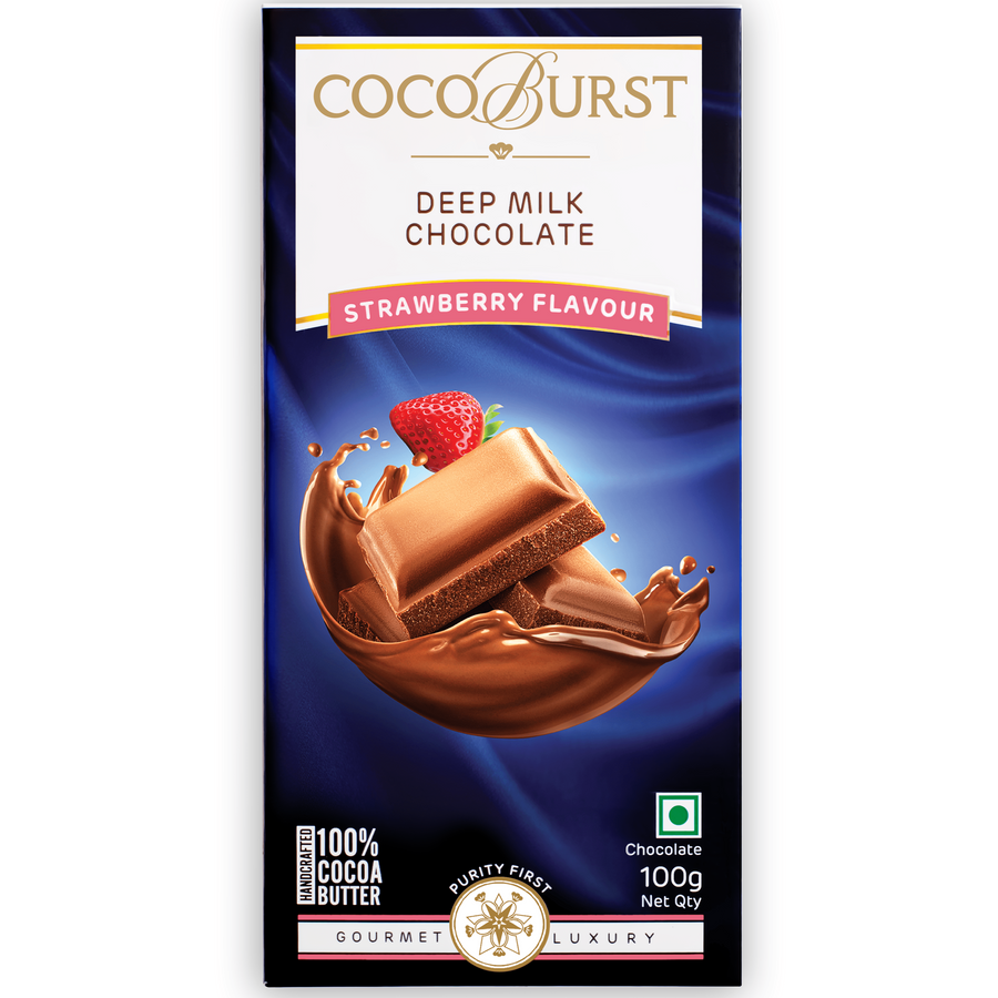 Deep Milk Chocolate Strawberry Flavour -  100g/200g