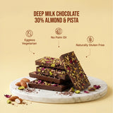 Deep Milk Chocolate || 30% Almond & Pista
