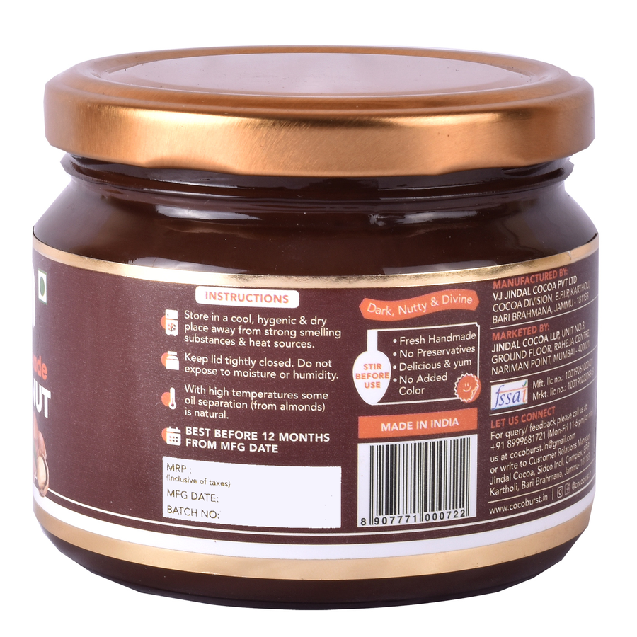 Dark Chocolate Hazelnut Almond Spread - 300gms